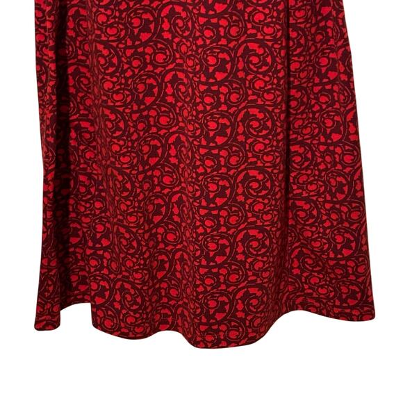 Lands End Size Small Tall Red and Black Faux Wrap Dress - Picture 4 of 8